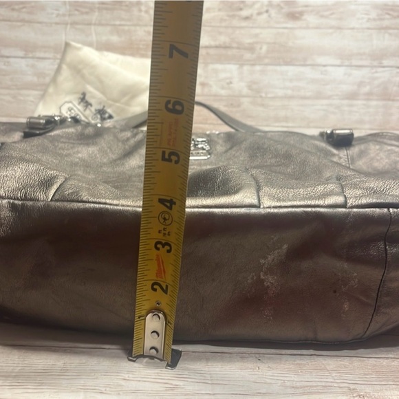 Coach Madison metallic silver leather hobo shoulder bag Tote bag - Picture 10 of 16